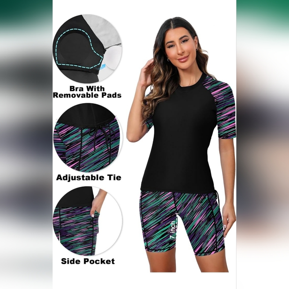 2Pc Rashguard Swimsuit - Picture 4 of 4